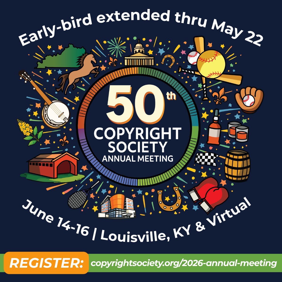 copyrightsoc's tweet photo. We’ve extended the Annual Meeting Early Bird registration rate for an extra week, until May 22, to give you a little more time to slide safely into savings!

Register today and save $200: https://t.co/lBh7gkr4TB

#copyrightAM #Copyright #CopyrightAI #CopyrightSociety https://t.co/DrgwhGyp2u