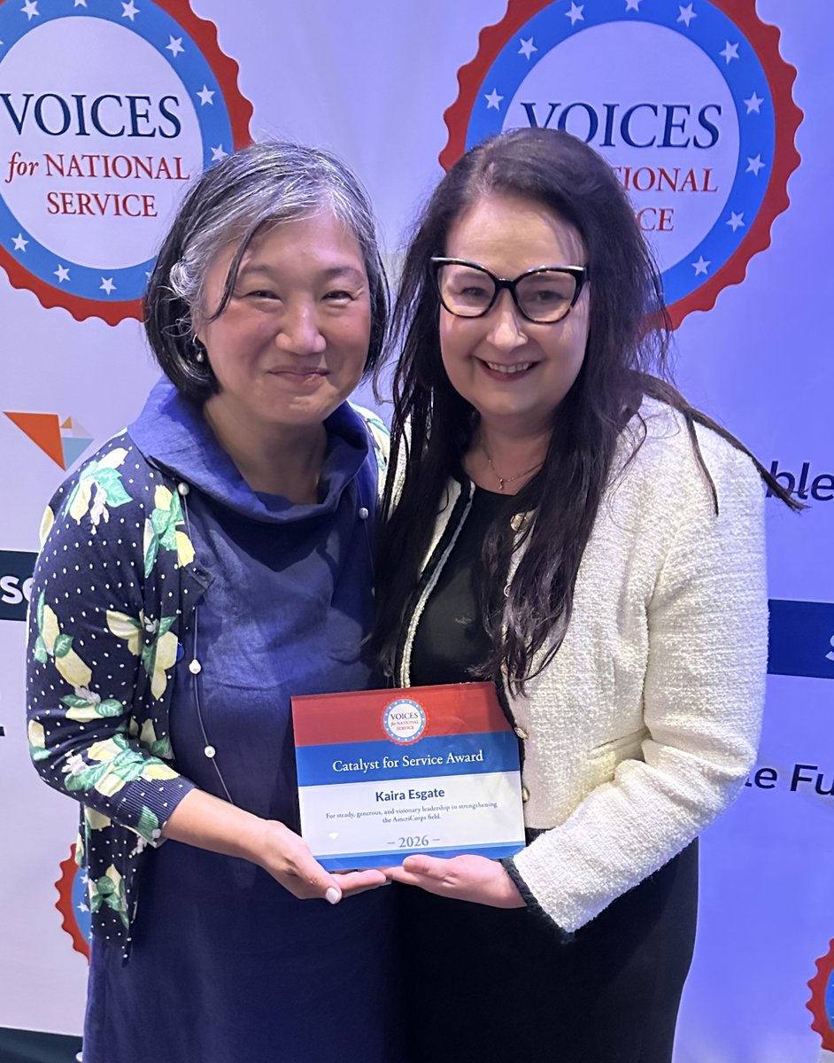 states4service's tweet photo. We are thrilled April Elkins-Badtke, ASC board member, was named the Stoneman Brown National Service Advocate of the Year Award &amp; ASC's CEO, Kaira Esgate, was honored with the Catalyst for Service Award at #FriendsOfService! @Voices4Service 

#FriendsofService #Stand4Service https://t.co/8H4afD7E0Z