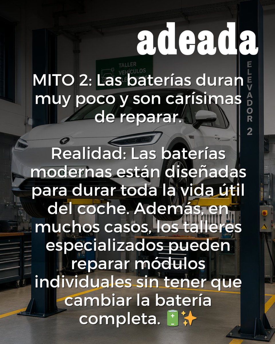 adeada_alava's tweet photo. ⚡¿Coche eléctrico = Cero mantenimiento? ¡FALSO!

Desmontamos 3 mitos:
1️⃣ Sí tienen piezas de desgaste (frenos, filtros, neumáticos)
2️⃣ Las baterías son reparables por expertos🔋
3️⃣ La alta tensión exige formación certificada
¡Busca el sello #ADEADA!🛡️

#VehiculoElectrico #MOTOR https://t.co/LKLsuYEV95