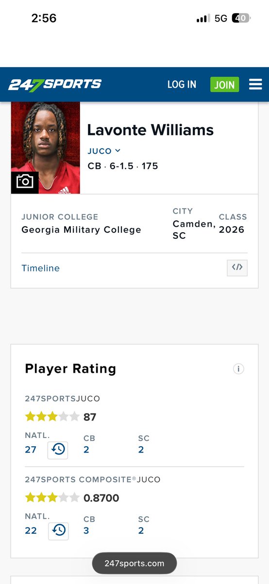 LavonteW44's tweet photo. Blessed to be ranked a 3⭐️ and Top 2 CB in Juco @GMC_Football #agtg✝️🙏🏾 https://t.co/LY4vK6Oxgg