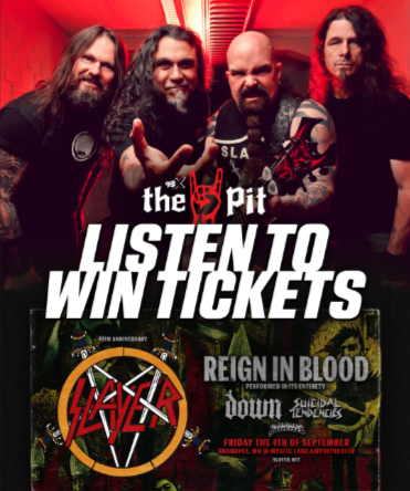 ThePit93x's tweet photo. It's a stacked night of heavy - sponsored by @LiveNation’s @Slayer show at @MysticLakeAmp  Sept 4 🤘

🎸 Hear tunes from @loatheasone, @Sevendust,  @PeripheryBand, @slipknot, @judaspriest  &amp; more

Tonight at 10PM on @93XRadio &amp; streaming on the 93X app 📱 https://t.co/HjeEY85p33