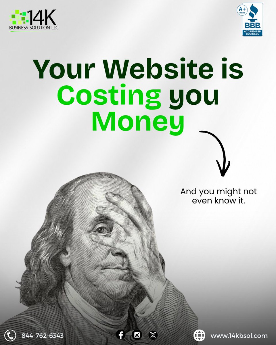 14Solutions's tweet photo. A website can look “fine” and still quietly cost you money.

Slow pages, unclear buttons, poor layout, and outdated design can all make people leave before they ever become customers.

#14kbsol #creativeagency #brandcreation #websiteoptimization #growwithus https://t.co/2qtHKWhl5E