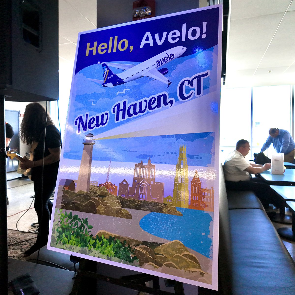 goingplacesCLE's tweet photo. HELLOOO, AVELO! 👋💜✈️ The ENERGY at CLE was buzzing today – live music, swag, Hopkins Hospitality, and our newest airline, @AveloAir. With all‑new nonstop service to Charlotte–Concord, NC, and New Haven, CT launching June 19, it’s safe to say Cleveland is READY! https://t.co/BSJl8QeQGg