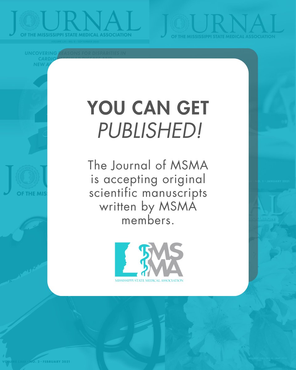 MSMA1's tweet photo. The Journal of the Mississippi State Medical Association is now accepting submissions for two upcoming special issues:
🩺 Maternal &amp; Infant Health — Deadline: June 30, 2026
💊 Substance Use &amp; Overdose Prevention — Deadline: August 30, 2026 https://t.co/jiwGbgTAgx
