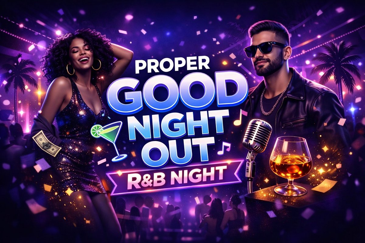 ProperGoodNight's tweet photo. ✨ R&amp;B Night at The Fairway Inn ✨

Start your Friday properly with R&amp;B classics, great drinks &amp; good vibes from 5pm. 🎶🍻

📍 The Fairway Inn, New Moston
📆 Friday 15th May
🕔 From 5pm

#ProperGoodNightOut #RNBNight #FairwayInn #NewMoston #Manchester #FridayNight #RnB https://t.co/5SiTZ8cm88