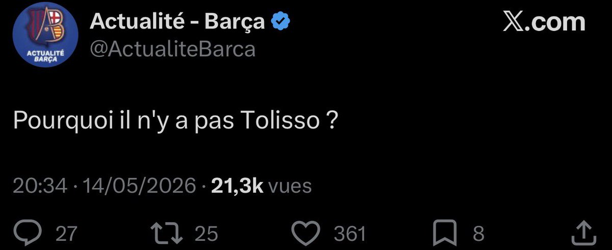 Romy__Czne's tweet photo. Tu peux prendre des mecs qui supportent n’importe quel club, t’en trouveras partout qui ne comprennent pas l’absence de #tolisso https://t.co/3VuoPZuvDc