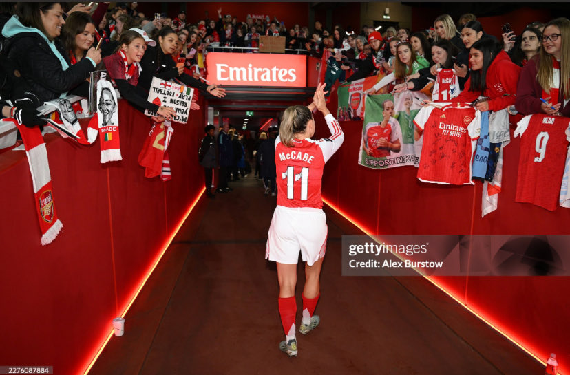 KatieMcCabePR's tweet photo. What a servant she’s been for this club. 300+ games, 10 years, and won everything there was to win. Played all over the pitch, with utter commitment and skill. Forever an Arsenal legend, Katie McCabe ❤️🤍 https://t.co/g005TePW8a