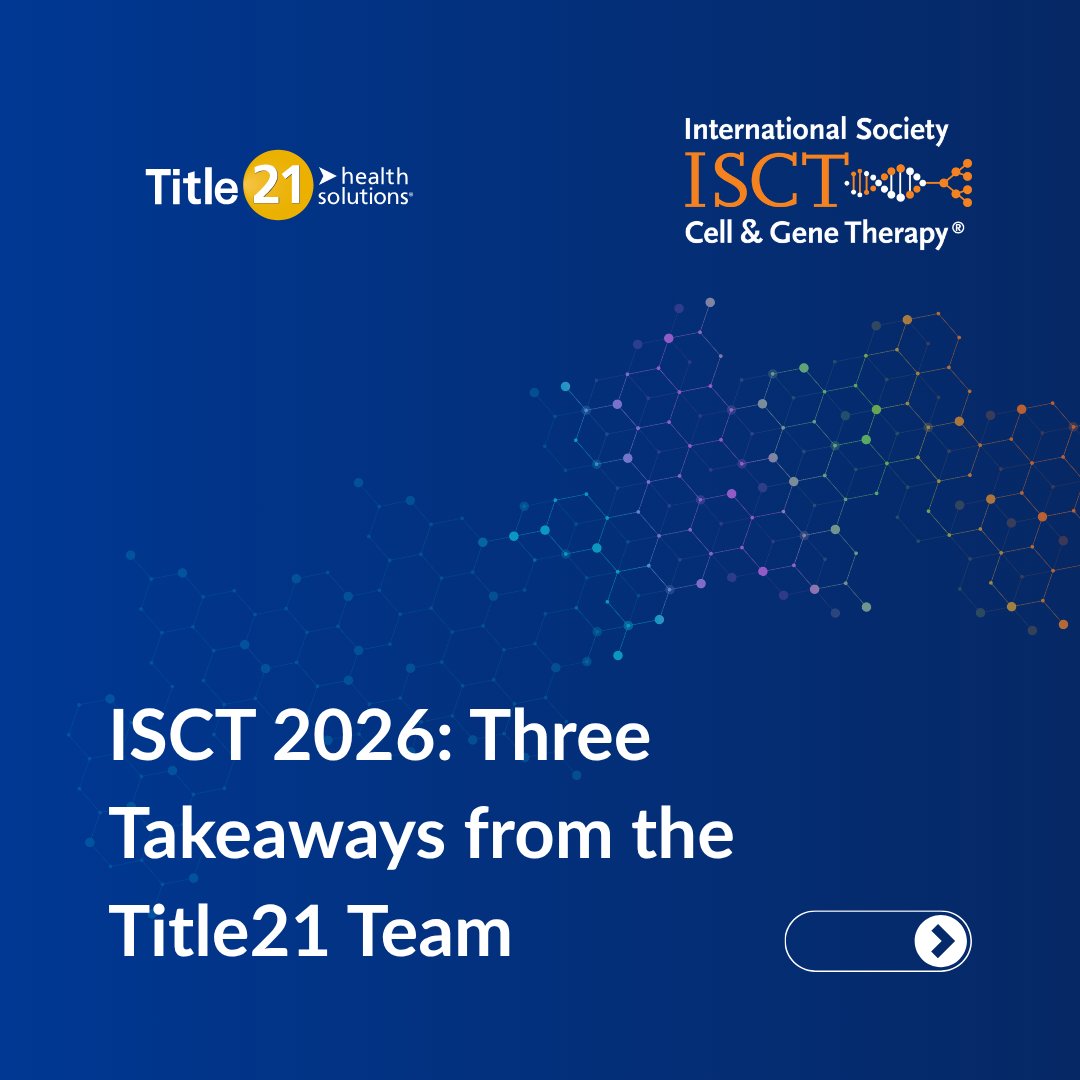 Title21HS's tweet photo. ISCT 2026 in Dublin was full of innovation and insight!

Between the sessions and networking, a few major themes stood out regarding the future of supply chain resilience and the practical role of AI in GMP. We’ve distilled our top 3 takeaways from ISCT 2026 that are shaping how we think about digital orchestration this year.

Curious about where the industry is heading?

Check out our key findings below! 👇

#ISCT2026 #CellAndGeneTherapy #DigitalTransformation #Title21 #Biotherapy #IndustryInsights