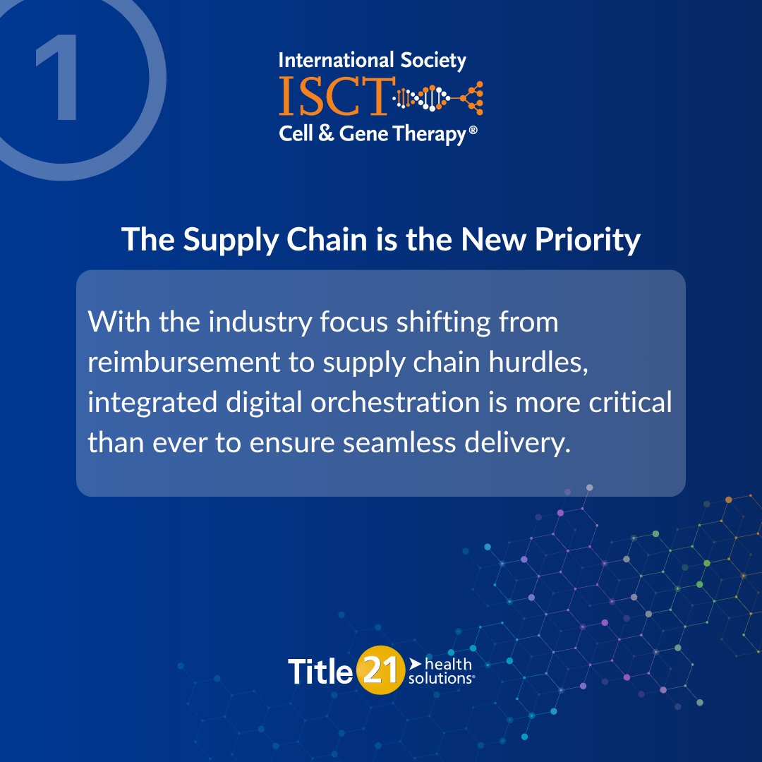 Title21HS's tweet photo. ISCT 2026 in Dublin was full of innovation and insight!

Between the sessions and networking, a few major themes stood out regarding the future of supply chain resilience and the practical role of AI in GMP. We’ve distilled our top 3 takeaways from ISCT 2026 that are shaping how we think about digital orchestration this year.

Curious about where the industry is heading?

Check out our key findings below! 👇

#ISCT2026 #CellAndGeneTherapy #DigitalTransformation #Title21 #Biotherapy #IndustryInsights