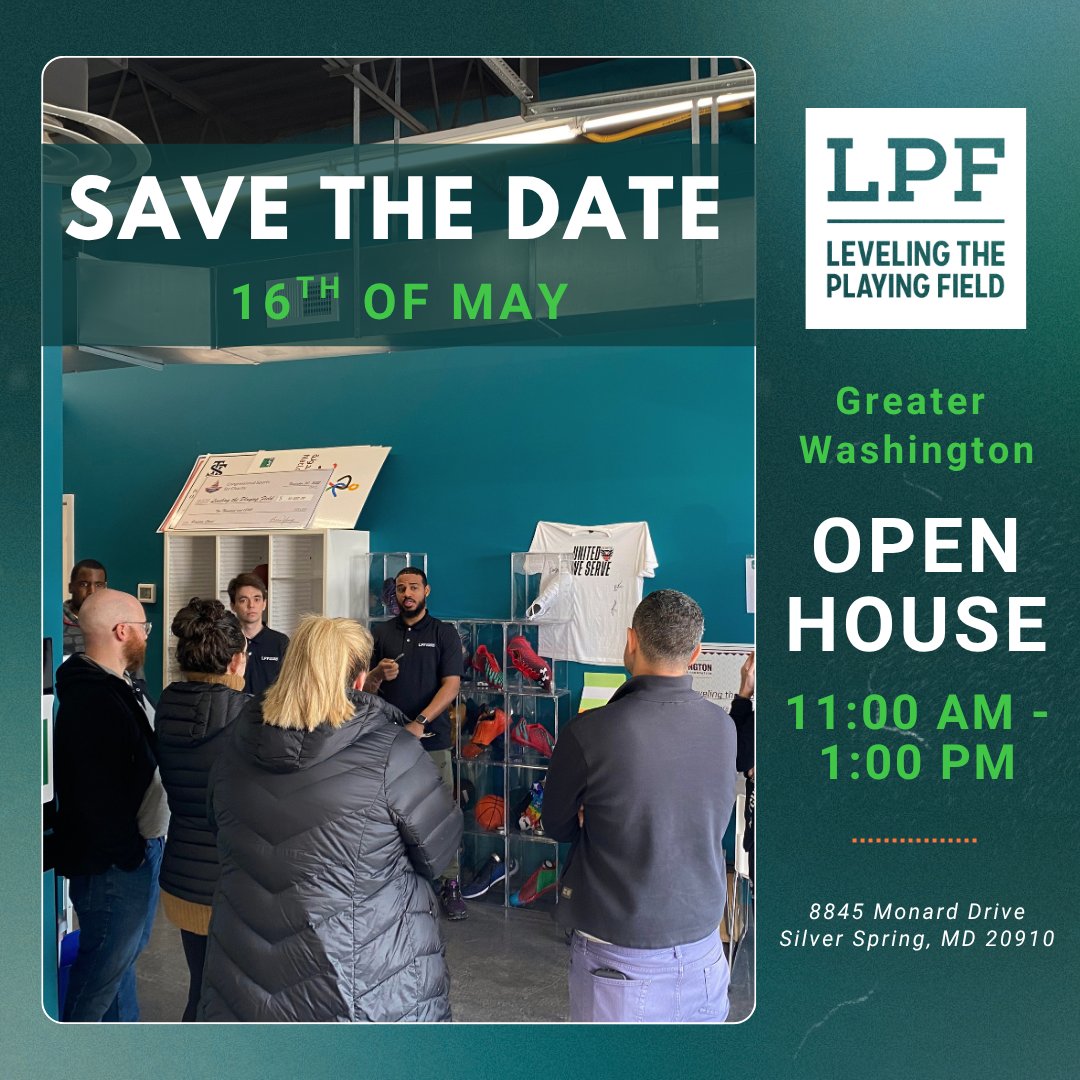 LPFsports's tweet photo. We're so close to our first Open House event at LPF Greater Washington! 

Join us Saturday for a warehouse tour, staff introduction, and a fun scavenger hunt 

RSVP here: https://t.co/DunQ7yhPRI https://t.co/1PqPPcd4jy