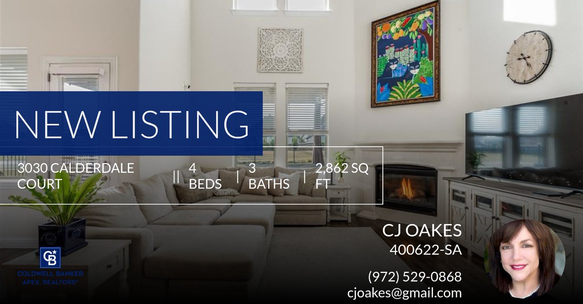 CJOakesRealtor's tweet photo. 📍 New Listing 📍 Take a look at this fantastic new property that just hit the market located at 3030 Calderdale Court in Prosper. Reach out here or at (972) 529-0868 for more information!

Listed by Kristen Vartian https://t.co/G17vu1hQwL https://t.co/U1clKLctBA