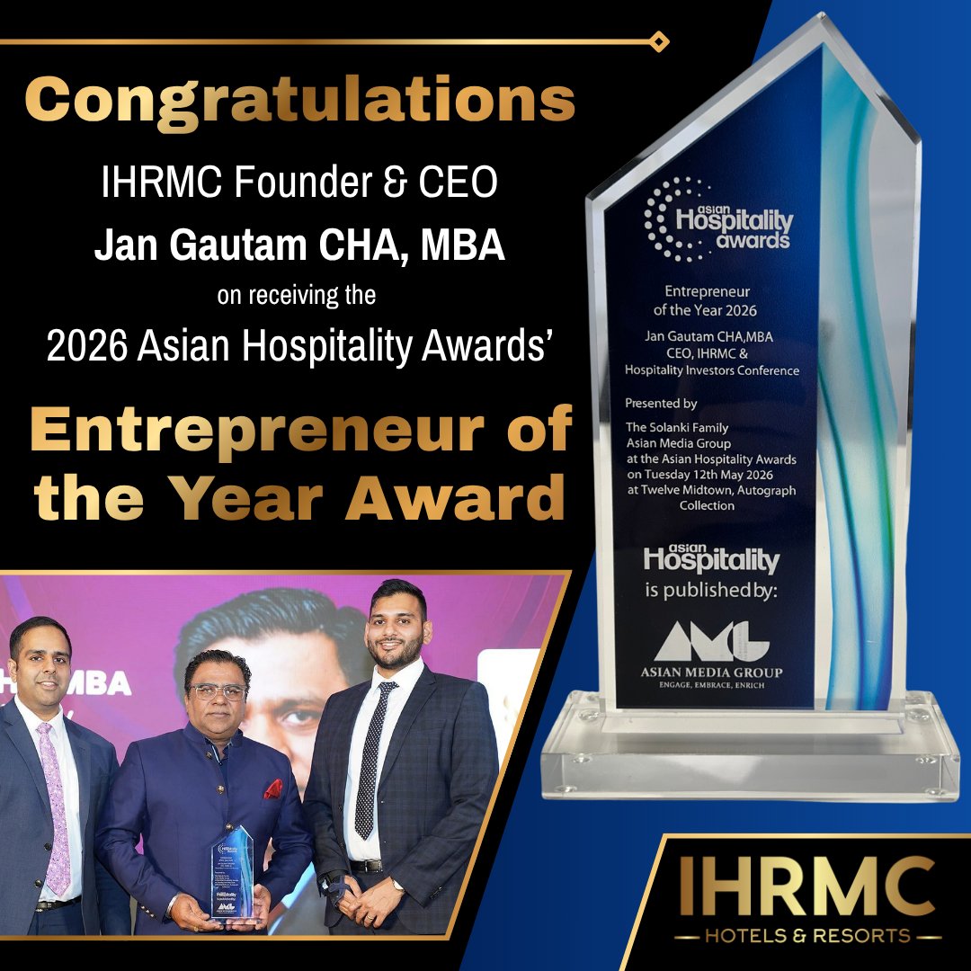 ihrmc's tweet photo. 🏆 Congratulations to our Founder &amp; CEO Jan V Gautam, CHA. MBA. on receiving Asian Hospitality Awards' Entrepreneur of the Year Award for 2026!

🔗 Read more about the Inaugural Asian Hospitality Awards held in Atlanta, here: https://t.co/od9MpcuJLx

#IHRMC #AsianHospitality https://t.co/PiwJCZPWAv