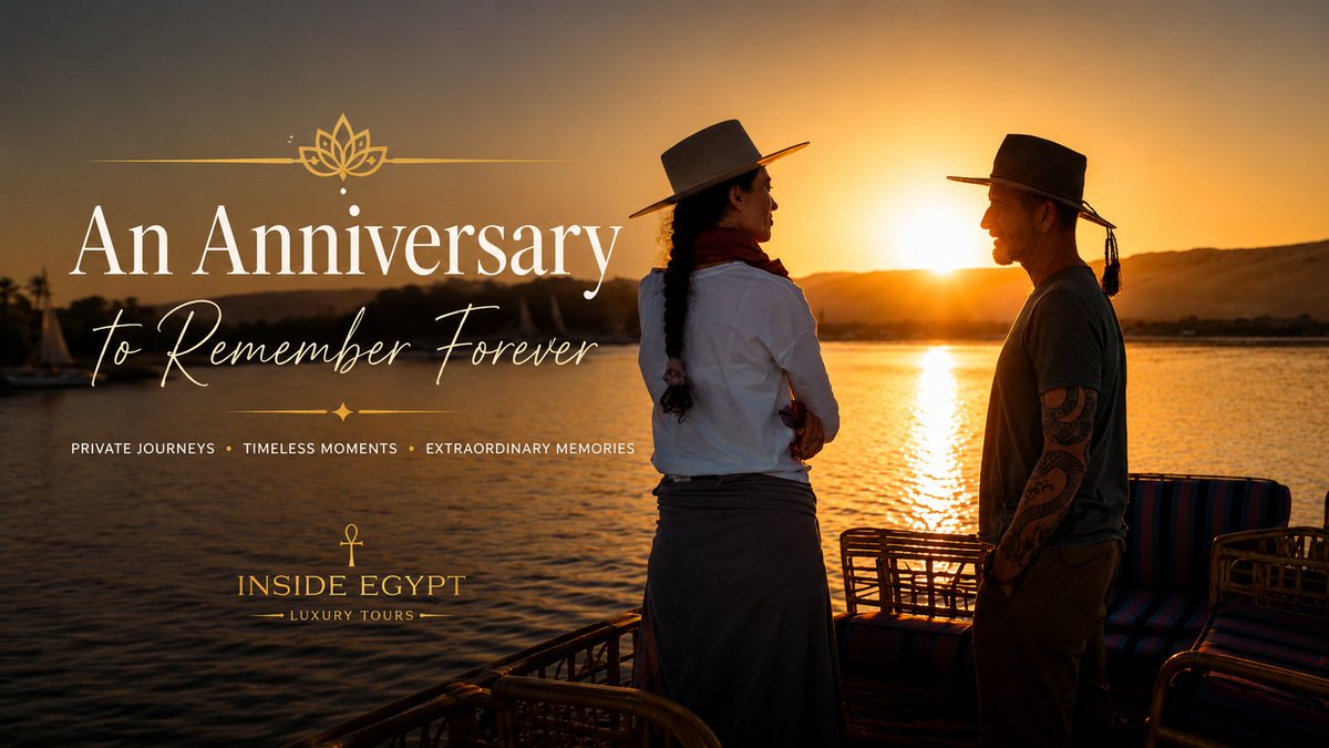 InsideEgypt's tweet photo. Some #anniversaries deserve more than dinner reservations. ✨
Sail the Nile at sunset, dine beneath the stars, and experience private access to the Great Pyramid &amp; Sphinx — away from the crowds.
Discover Inside Egypt luxury journeys: https://t.co/K2YcYSUZnW
#Egypt #LuxuryTravel https://t.co/nDcGE5KGvl