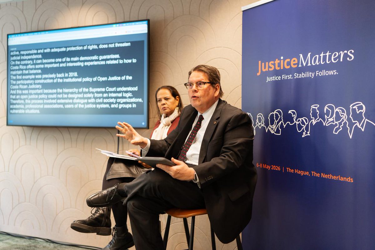 RedRija's tweet photo. Como parte de la conferencia, coorganizamos un evento junto a Pathfinders (@SDG16Plus), Hiil (@InnoJustice)  y @PNUDLAC, con jueces de América Latina y África para debatir sobre justicia abierta y justicia centrada en las personas. https://t.co/oEL1jYg7Bg