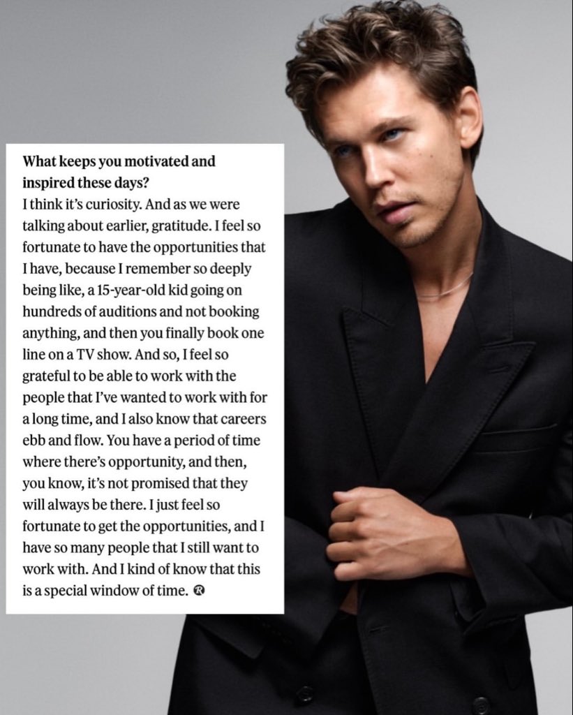 AustinButler_04's tweet photo. Tim Chan from Rolling Stone on interviewing Austin Butler:

‘He is legitimately one of the hottest guys I have ever met in person. https://t.co/TRPMJ508Rz
