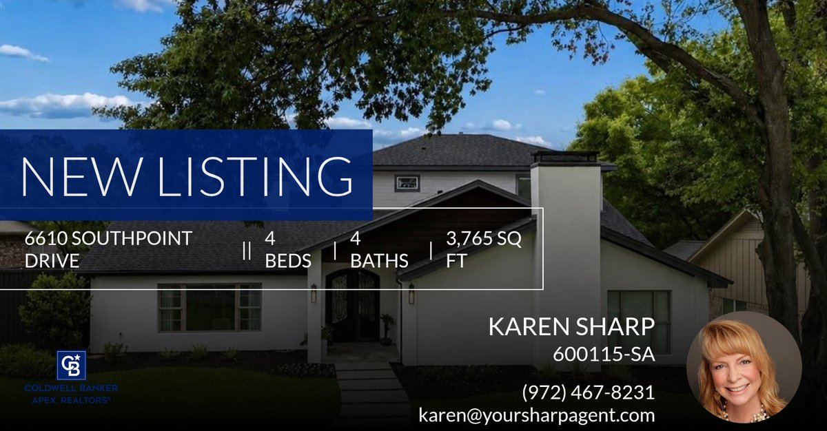 KarenSharp3's tweet photo. 📍 New Listing 📍 Take a look at this fantastic new property that just hit the market located at 6610 Southpoint Drive in Dallas. Reach out here or at (972) 467-8231 for more information!

Listed by Kevin Hunter

Karen Sharp... https://t.co/Hr7sdDoPdm https://t.co/4ChBfphWgs