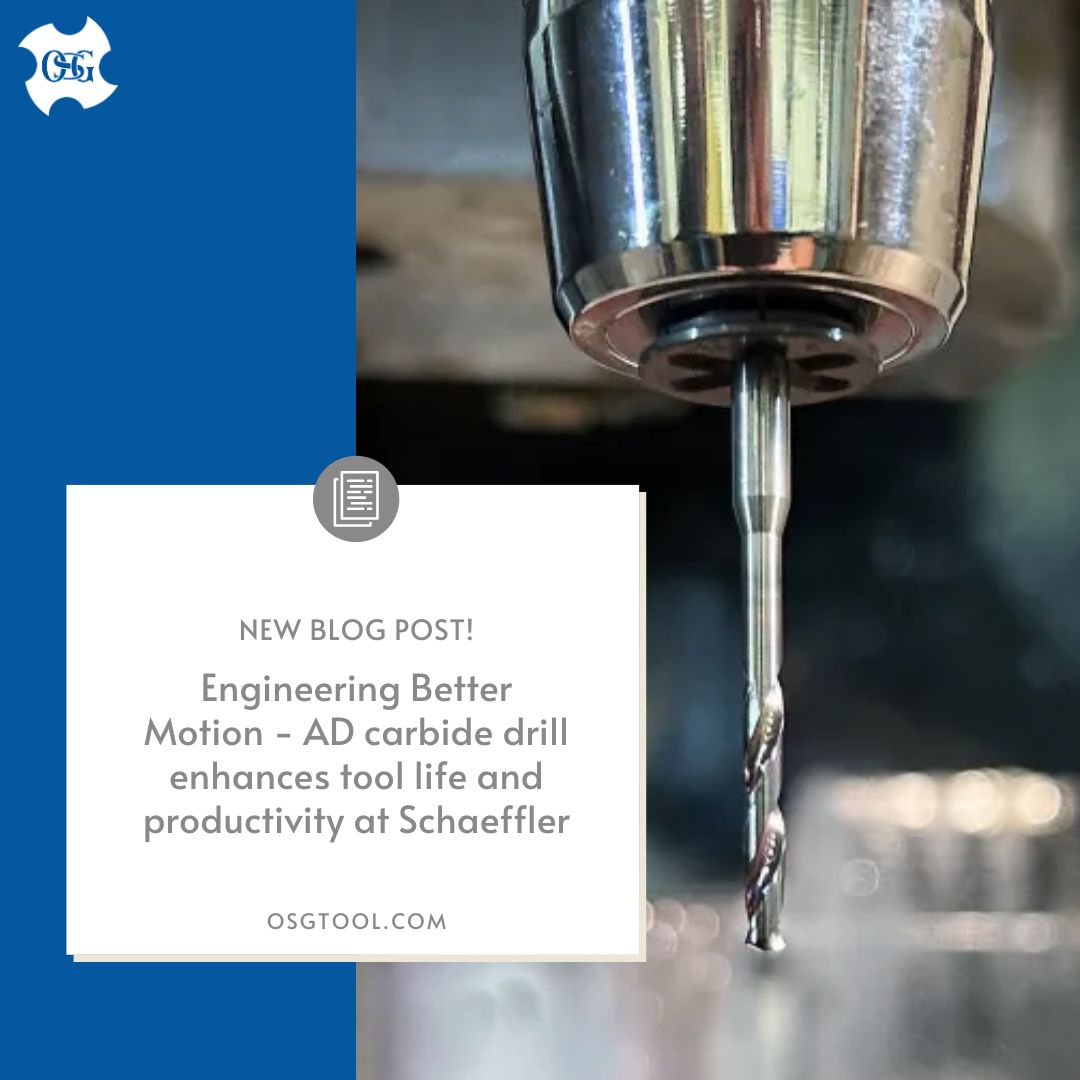 OSGTOOL's tweet photo. Check out our latest blog post to learn about how switching to the OSG AD Drill Series helped Schaeffler Group USA Inc. by extending tool life and increasing productivity!

https://t.co/C1y6Muk4o8

#metalworking #metalcutting #cuttingtools #cncmachining https://t.co/maQJo5IBJa
