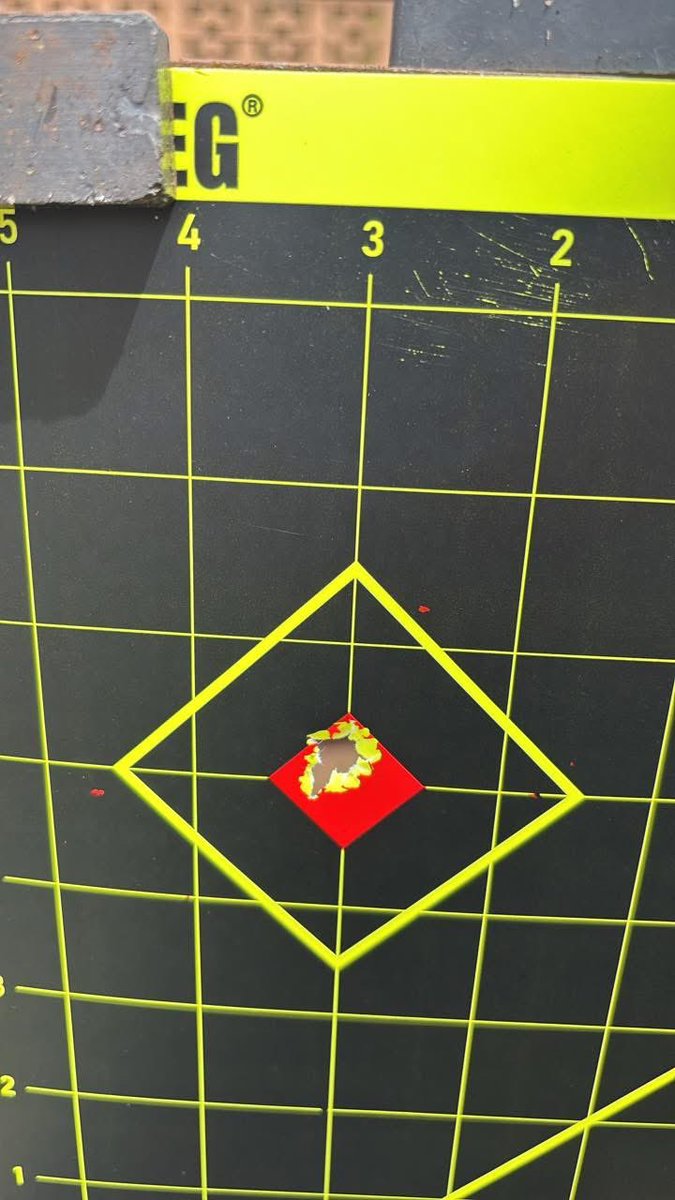 JohnDP2025's tweet photo. Little target practice, that 5 rounds, one hole! https://t.co/WVXiLbHozS