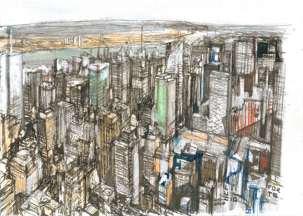 artlynow's tweet photo. View from the Empire State Building - Lucio Forte - Acquerello, china e acrilico su carta di bamboo 21x29 - 170€
https://t.co/NJjFz673zg https://t.co/qOd70WYq2F
