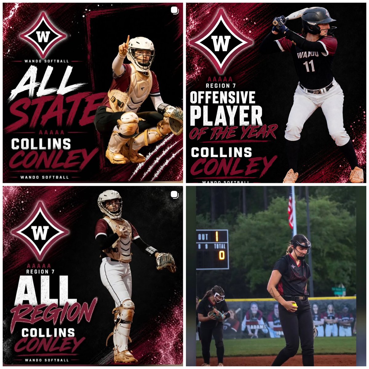 CollinsC_25's tweet photo. ‼️Sophomore Year Awards‼️ 5A Region 7 Offensive Player of Year - All State and All Region!  This varsity season I pitched 42 innings and caught for all the rest!  I was on the field every inning for every game always giving it my all, supporting the team because I love this sport!!  Very honored for these accomplishments!  Looking forward to continue to put in the work and show out this summer for LLG Elite!!  Let’s go!! @Org_LLG @LLGELITE @LLGCOACH @jodydavidson @CoachZack21 @KatieRBrowder @ashleychastain @VTechSBcoach @michaellew10 @jjpower19 @CoachBallMalone @noahbsanders @Coach_AT @FranEnea10 @svanbrak @mysha_sataraka @Coach_Inouye @CoastRecruitsSB @LineDsoftball @ExtraInningSB @CoastRecruits @PrepSoftball @gatorjack72 @DirectRecruits @Wando_Athletics