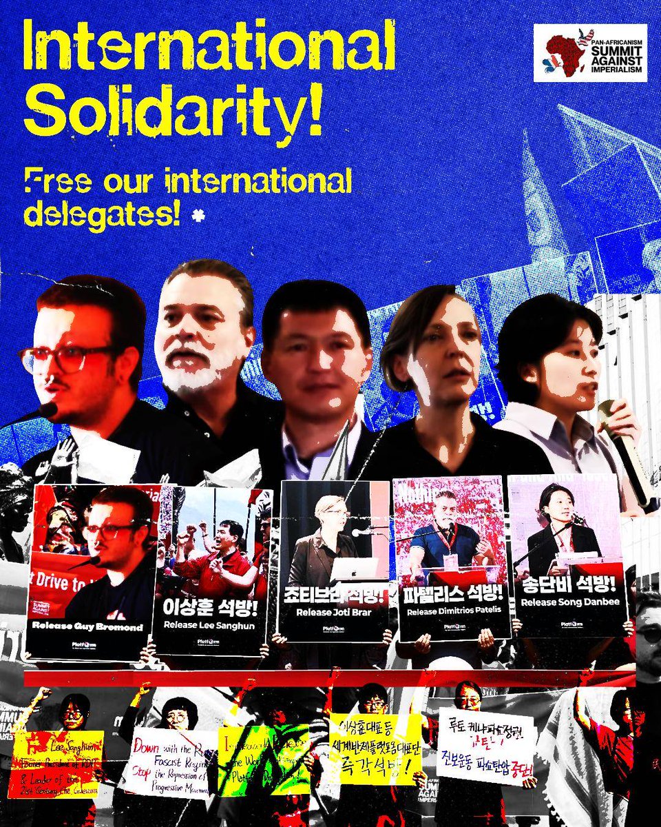 NimrodElkana's tweet photo. The struggle against imperialism is not a crime. The continued detention of the #Pasai5 is unjust and unacceptable. We demand their immediate and unconditional release. Protest is a constitutional right, not an offense. #ReleasePasai5 #FranceOutOfAfrica https://t.co/NBQ9zVLdBf