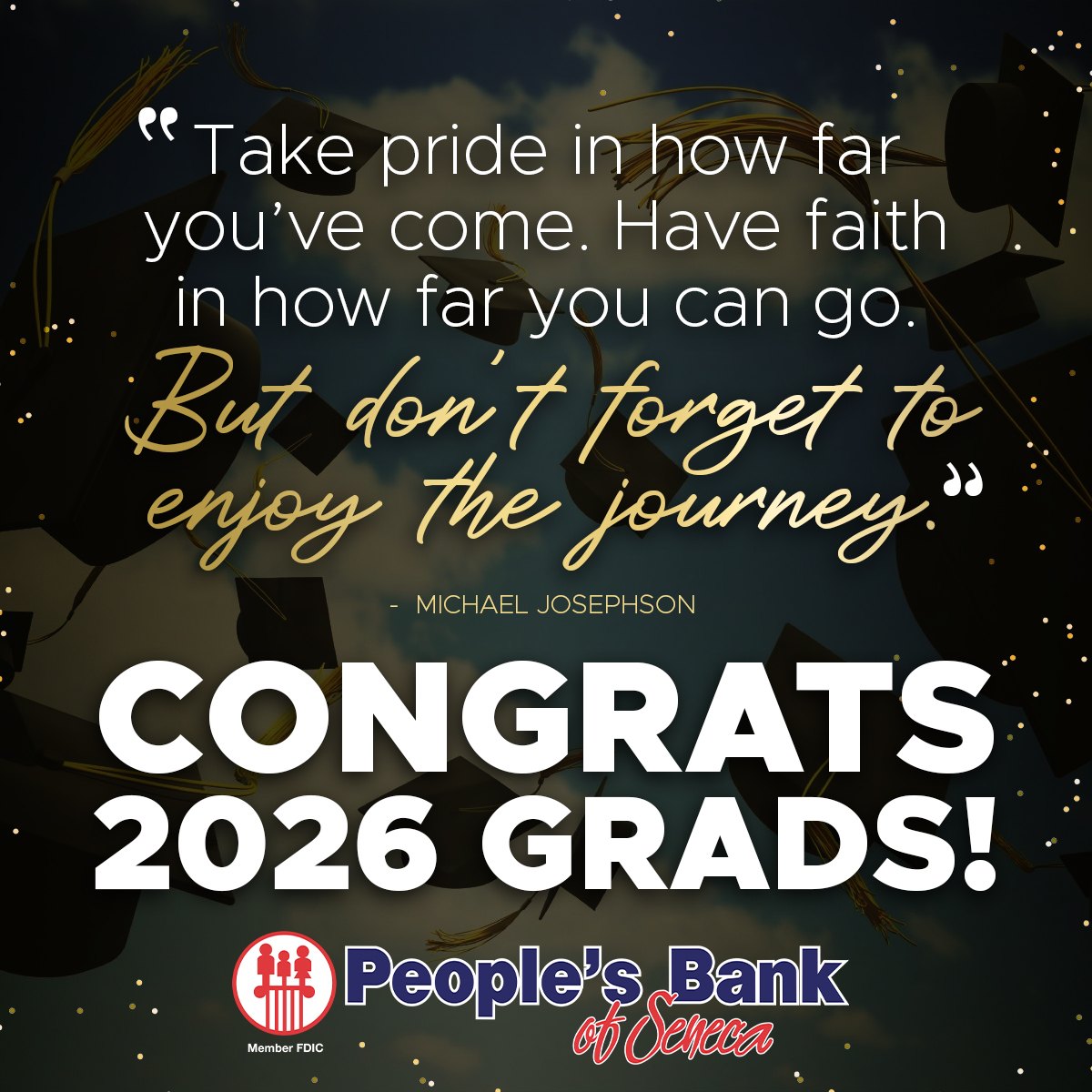 BankPBOS's tweet photo. Congrats Class of 2026! 🎓✨ We're proud of your hard work and excited for your bright future. Keep dreaming big! From all of us at People's Bank of Seneca, congrats grads! #Classof2026 #CongratsGrads #Graduation #BankPBOS https://t.co/WByvVhmbCS
