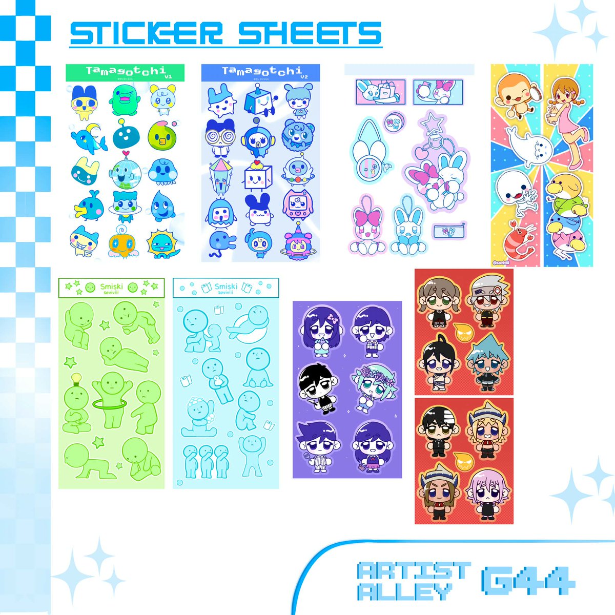 soviviii's tweet photo. Late but here's my catalog for acen! (First time doing one so sorry if its scuffed) I'll be at table G44! (1/2)
#acen2026 #animecentral https://t.co/tRvXAQ7Bbw