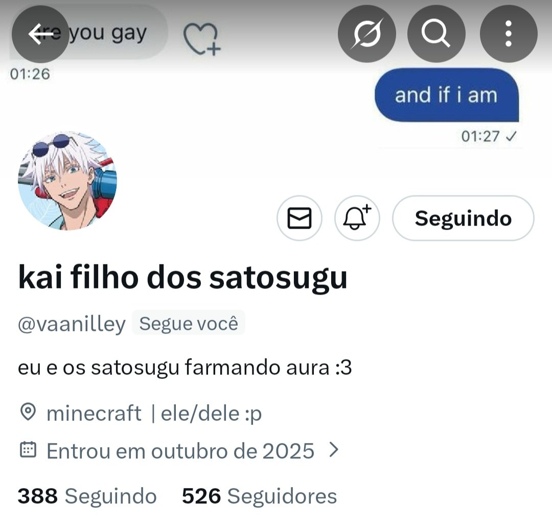 kai filho dos satosugu tweet media