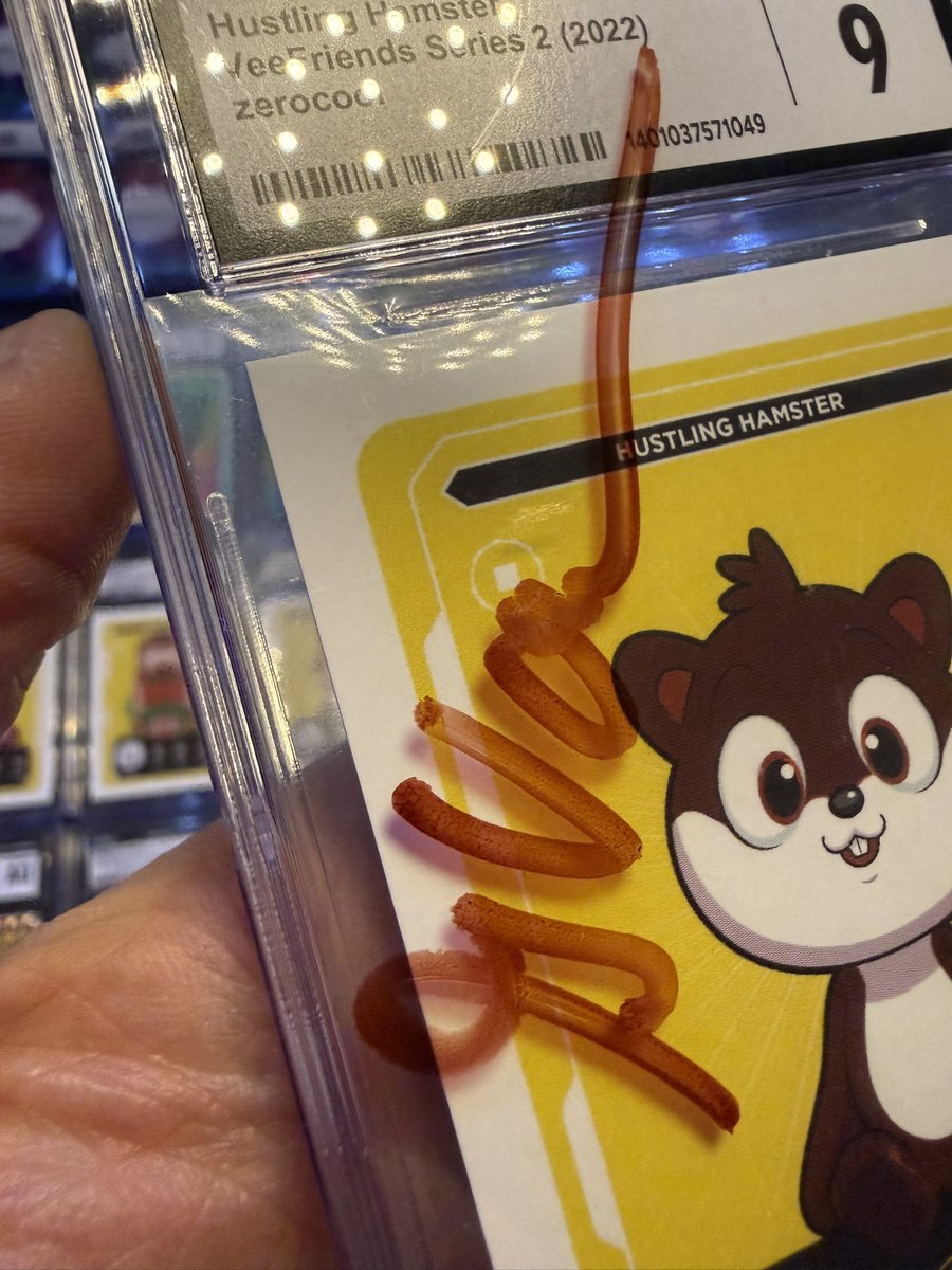 TheNativeBrand_'s tweet photo. 1 of a Kind GOO AUTO CGC ERROR.

A @garyvee Originally Owned Hustling Hamster Slabbed WITH Gary’s Original Penny Sleeve inside. It found its way back to Gary for the Autograph. Now he’s looking for a forever home. 

Make me an offer. https://t.co/0KISbjLGe0