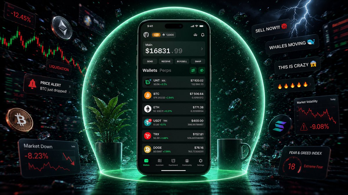 unity_wallet's tweet photo. Friday reminder from UnityWallet:

the market can be loud 📢
the charts can be dramatic 📈
and the group chats can be completely unhinged 🫠

Your wallet should be the calm part.
Keep it clear.
Keep it controlled.
Keep it yours 💚 https://t.co/fOxVNc4TOu