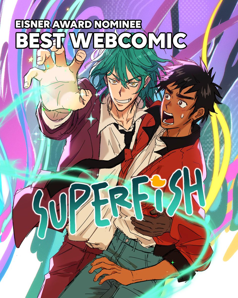 webtoonofficial's tweet photo. everyone give a big congrats to pegl0 for the Eisner Award nomination for Best Webcomic!!! #Superfish https://t.co/GTJa9j1CuS