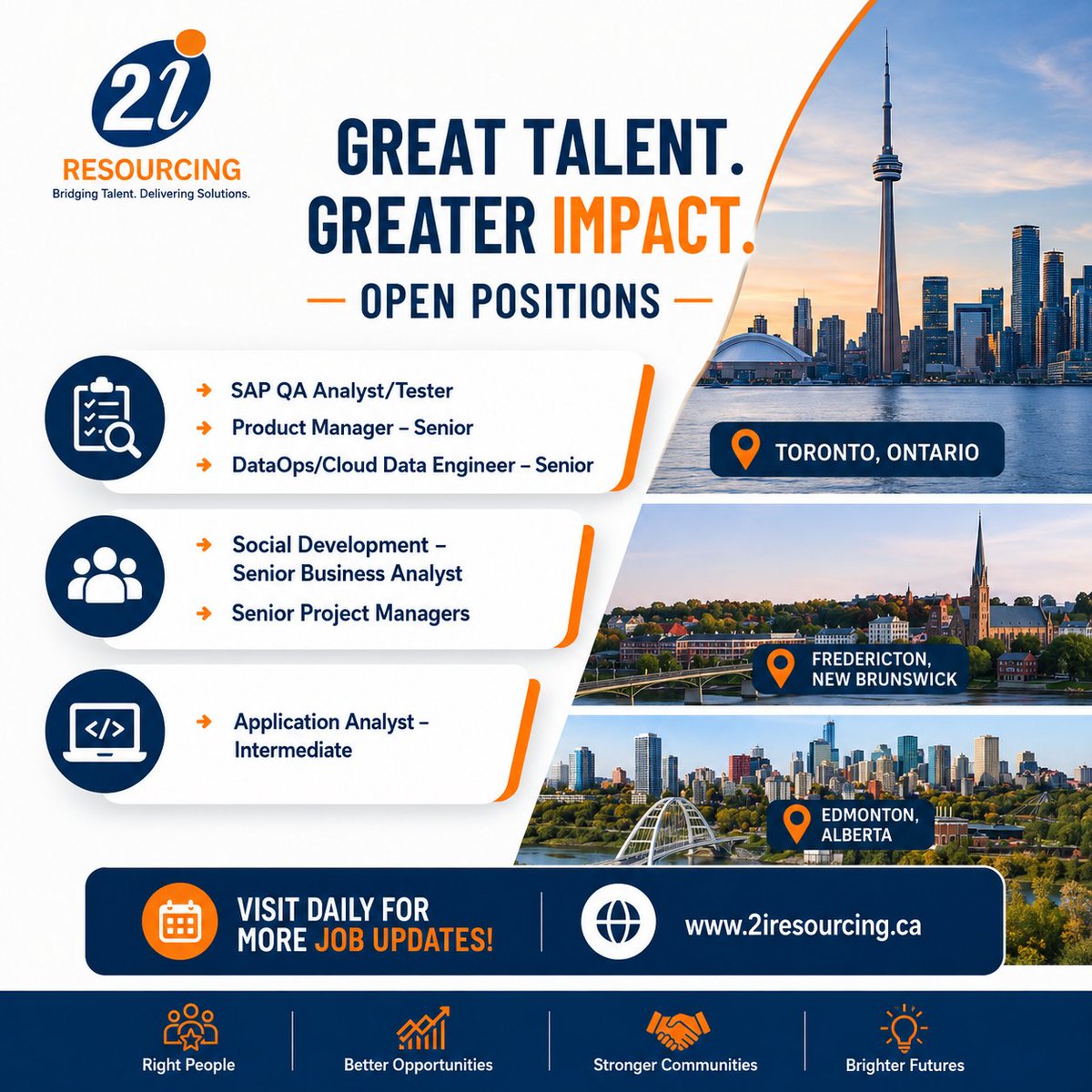 2iresourcing's tweet photo. We’re Hiring Across Canada!Open roles in 
 Visit daily for new job updates: https://t.co/k9fos5crnS
#Hiring #CanadaJobs #TechJobs #SAPJobs #2iResourcing #canada #trending #viralvídeo https://t.co/5XnQOKN9Io