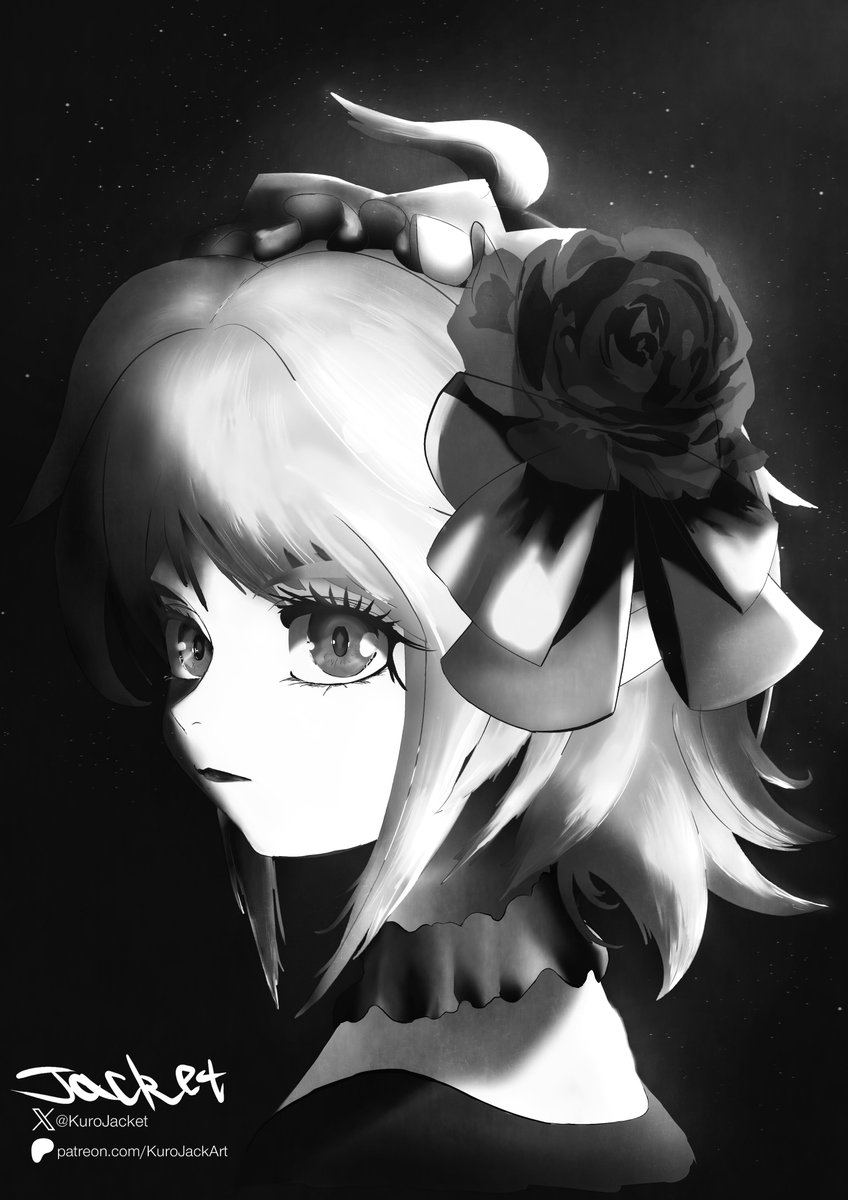 KuroJacket's tweet photo. @Leaflit portrait black &amp; white ver. (cause why not) https://t.co/3lrklVmIxS
