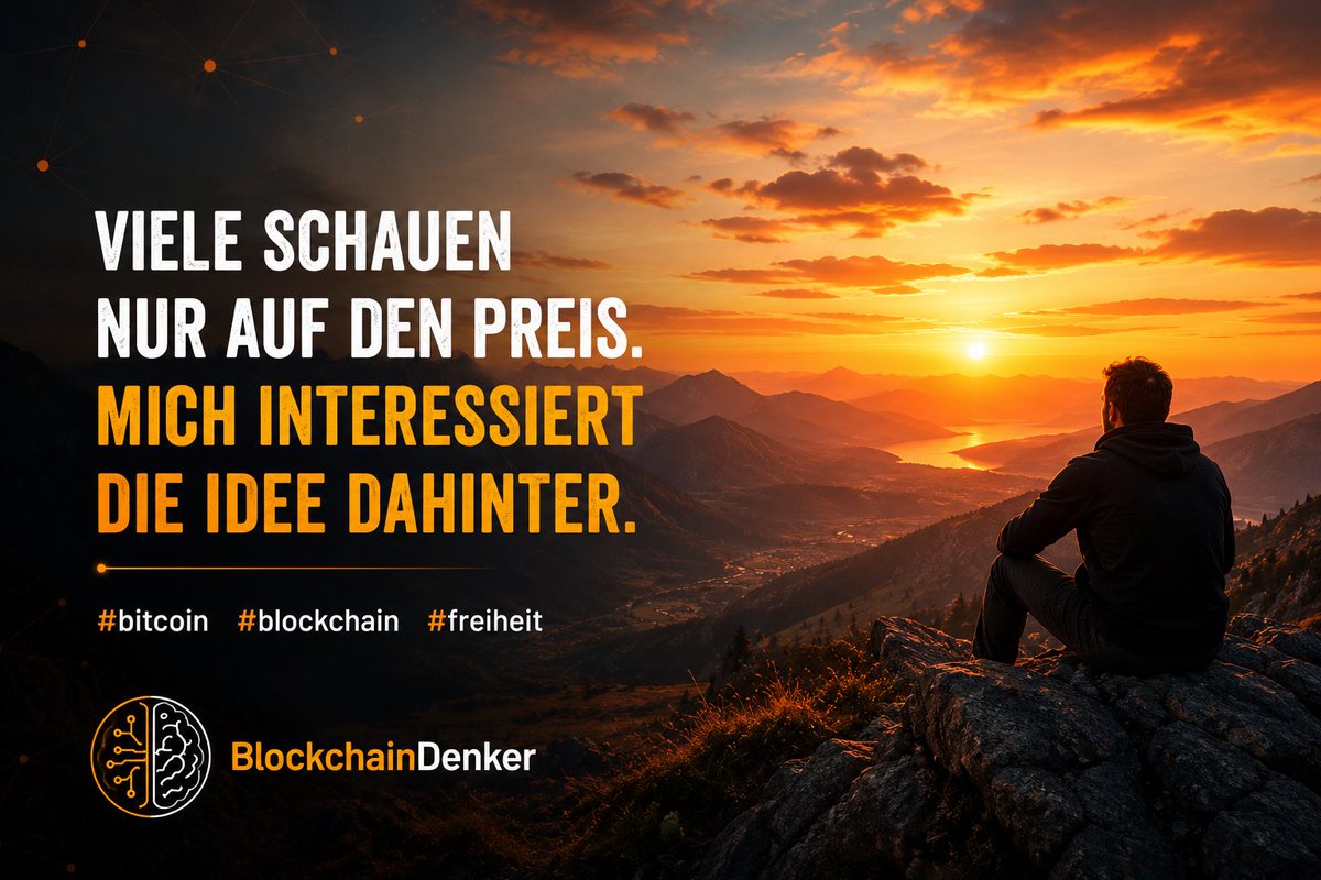 BlockchainDenk's tweet photo. Viele schauen nur auf den Preis.
Mich interessiert die Idee dahinter.
Bitcoin ist mehr als nur ein Trend.
Neue Perspektiven schaffen neue Möglichkeiten.
👉 Mehr Gedanken &amp; Einblicke auf Telegram: https://t.co/DeK96UEP8f
#bitcoin #blockchain #freiheit #mindset #blockchaindenker https://t.co/CMQidBZA9l
