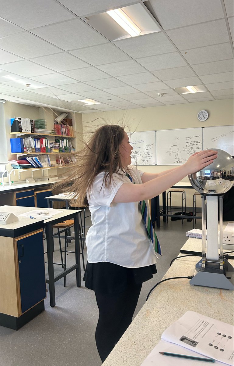 MissxFindlay's tweet photo. Ian and Isla showed a real spark for their science lesson today whilst using the Van Der Graaff⚡️Well done!

@stbenedictsren https://t.co/dD1M7HqoNH