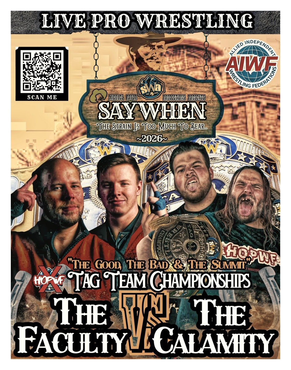 Summitpro_PA's tweet photo. The Good, The Bad, &amp; The Summit

On 6/20 at Say When, The Calamity from HOUSE of PAIN put their SWA Tag Team titles on the line against one of the best teams on the circuit today, Andrew Thompson &amp; "The Professor" Jakob Edwinn of The Faculty! 

Event 🔗: https://t.co/PCWnRCp5YF https://t.co/lY46g3rEtW