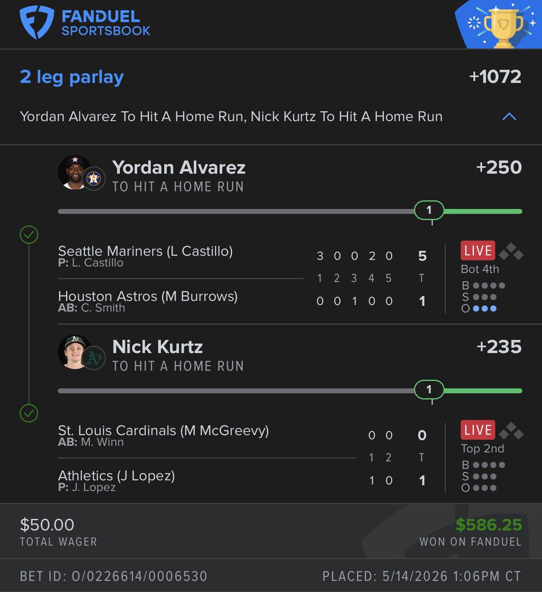 FordzPicks's tweet photo. Cash the manual RR!! 

Jensen for the full cash 🫡

Ty @TommyLocks21 

#Sheets #MLB #Gambling𝕏 https://t.co/w8wS1cxAoV