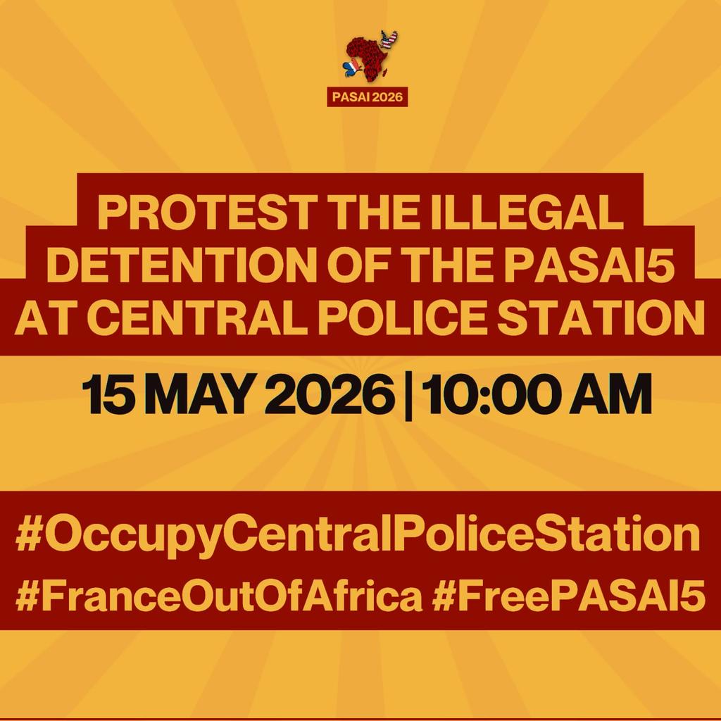 working_justice's tweet photo. The arbitrary detention of Pan-African comrades at Central Police Station for protesting French imperialism exposes the Kenyan state's continued loyalty to colonial interests over people's liberation.
#FranceOutOfAfrica
#FreePASAI5
#OccupyCentralPoliceStation https://t.co/UcOhymODEm