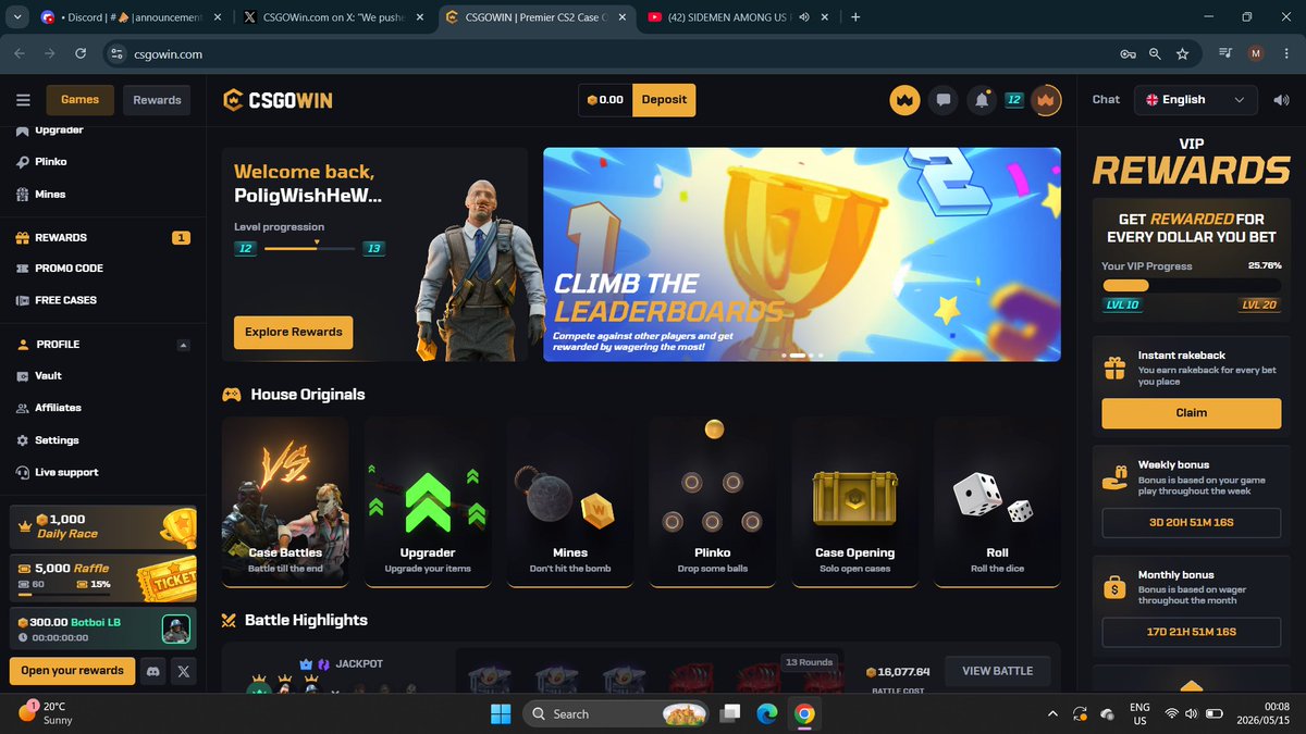 MarcoOnRush's tweet photo. @CSGOWincom My pnl is -600 coins whit no wds,didnt even get a reload...lost the 600 coins yesterday. id-CW-4aaw014opf https://t.co/sCCZ2o9qBI