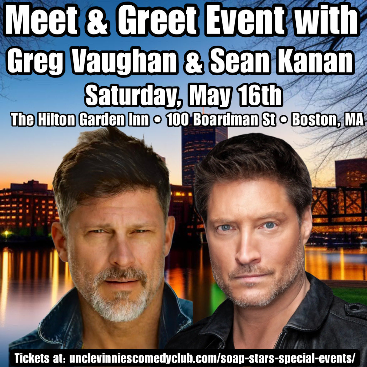 seankanan's tweet photo. I’m thrilled to invite you to join me and @greg_vaughan 1 Vaughn for an unforgettable weekend in the Northeast. We’ll be hitting Boston, Staten Island, and Point Pleasant, New Jersey on Saturday and Sunday, May 16 and 17.

Here’s the lineup:

•Saturday: We’ll kick things off at the Hilton Garden Inn.

•Saturday Night: Join us for an amazing private dinner event at MAX’S ES-CA in Staten Island, New York.

•Sunday: We’ll wrap up the weekend at @UNCLEVINNIESCC  in Point Pleasant.

Tickets are still available at https://t.co/6Mp9d2I0Nw, so grab yours now! Trust me, you won’t want to miss these special events. Can’t wait to see you there!