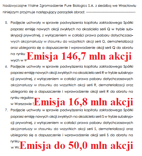 RogackiMariusz's tweet photo. #PureBiologics #PureMagic
Jedno NWZA i próba przegłosowania emisji na raz trzech serii akcji. Razem wyemitować zaplanowano jakieś 213,504 mln akcji.
Dla odniesienia - aktualna liczba akcji: 12,245 mln
Jest moc 💪 https://t.co/5FeLXkdoTX