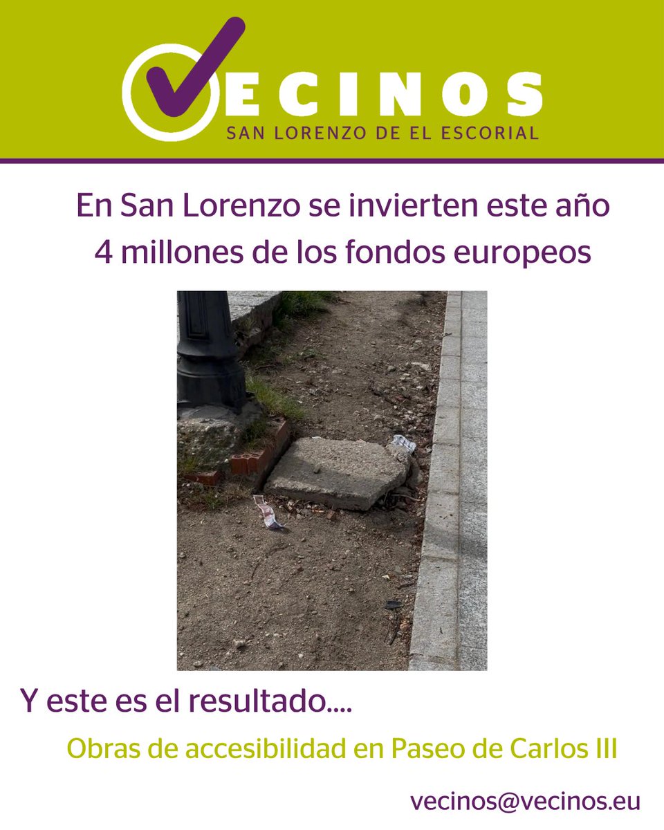 Vecinxs's tweet photo. 4 millones de los fondos europeos gastados en #SanLorenzodeElEscorial https://t.co/ABTfhlYU9w