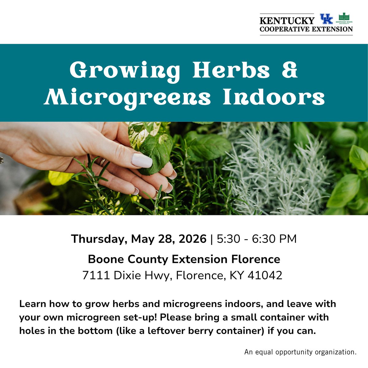 BooneKYExt's tweet photo. Please register: https://t.co/GYpenaIKmE

#Microgreens #Horticulture https://t.co/On4UfBOUdi
