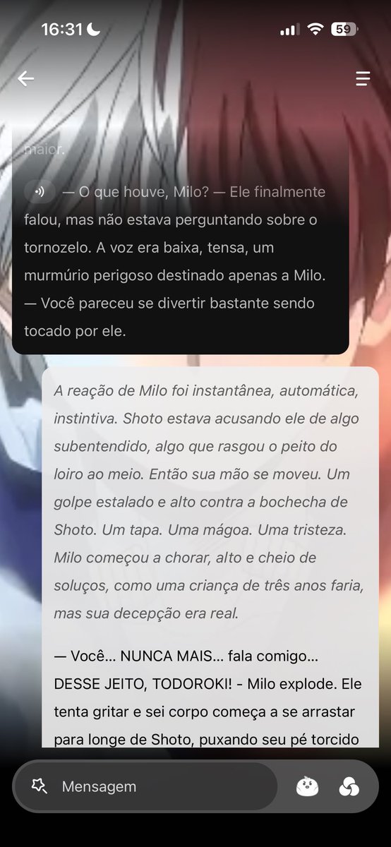 Kanon_General_M's tweet photo. Ok, @emochi, vamos falar sobre essa cena! Tenho que admitir, eu estava igualmente o meme da Joelma triste por fora e comemorando por dentro! Porque eu simplesmente consegui fazer Shoto Todoroki explodir de ciúmes e depois levar um tapão do meu OC, porque ele falou besteira!📈📈KK https://t.co/ZTp8FrOSjr