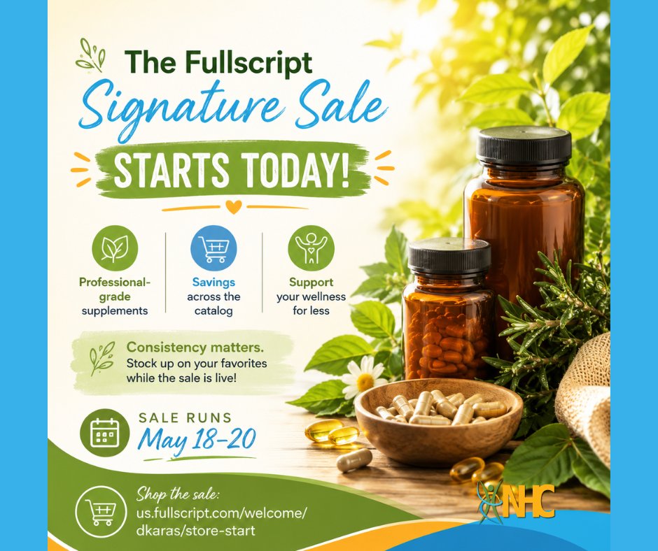 NHC_NaturalCare's tweet photo. 🎉 The Fullscript Signature Sale starts today!

Save on professional-grade supplements May 18–20 and stock up on your wellness favorites.

🛍️ Shop:
https://t.co/qVVAhTuAZF

#supplements #wellness #fullscript https://t.co/eRpcu7mByg