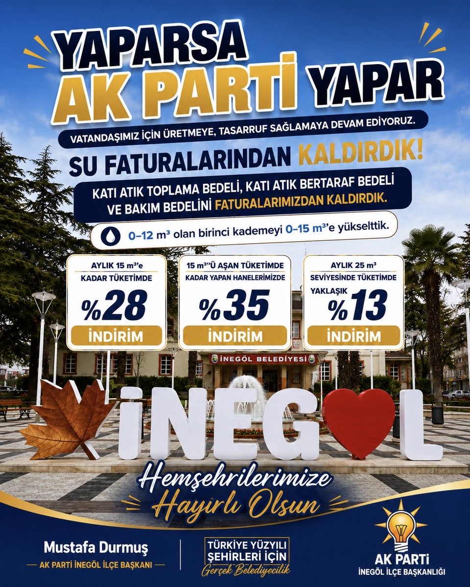 _mustafadurmus_'s tweet photo. Yaparsa AK Parti yapar…  
Vatandaşımızın yanında duran hizmet anlayışıyla İnegöl kazanmaya devam ediyor.  

Hemşehrilerimize hayırlı olsun. https://t.co/mktIB3lu6N