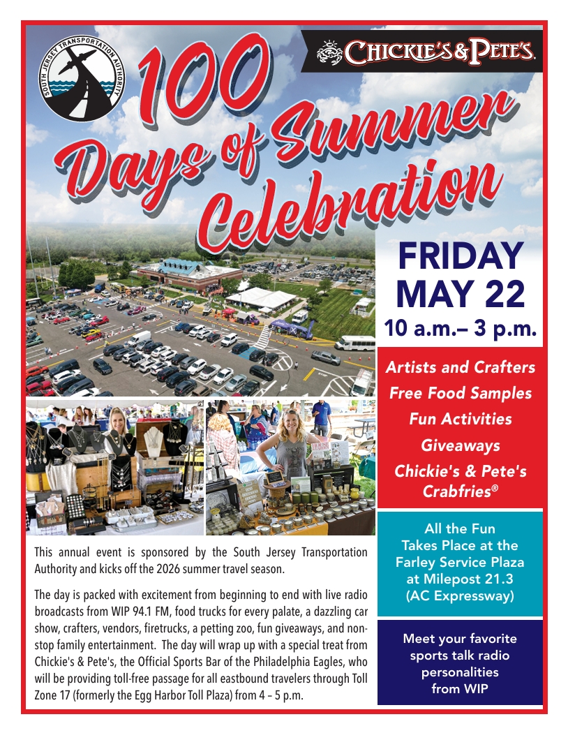 SJTA_official's tweet photo. 🚗☀️ Join SJTA for our 4th Annual Car Cruise &amp; 100 Days of Summer Celebration on May 22 at Farley Plaza! Free family fun, food trucks, giveaways &amp; more!

#SouthJerseyTransportationAuthority #ACX #EZPass #CarCruise https://t.co/cw3hX2765e