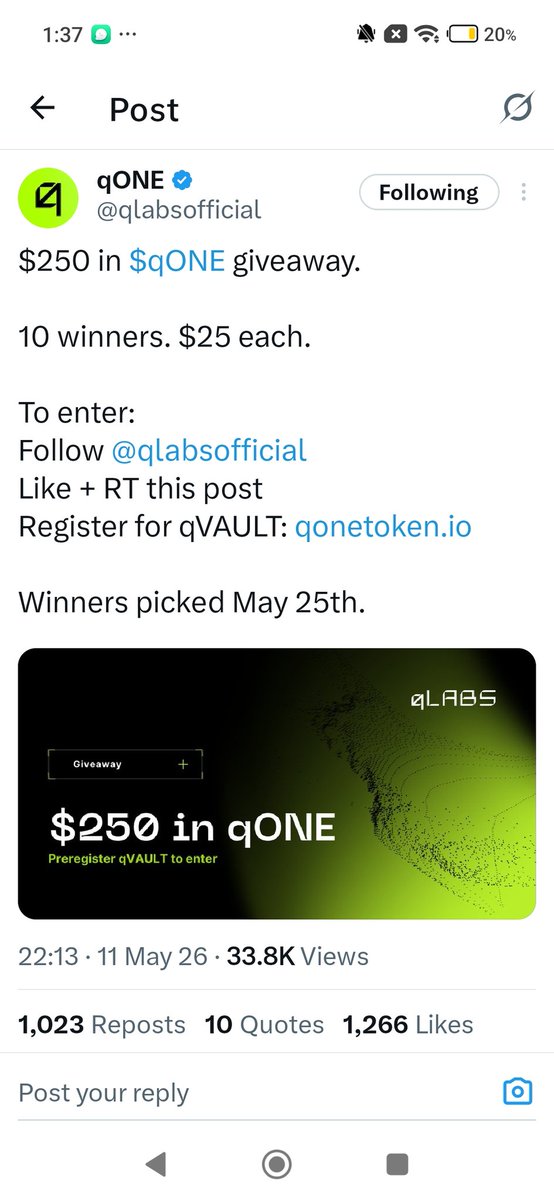 StyWeb3's tweet photo. @qlabsofficial Done https://t.co/7M6AXMzPLK