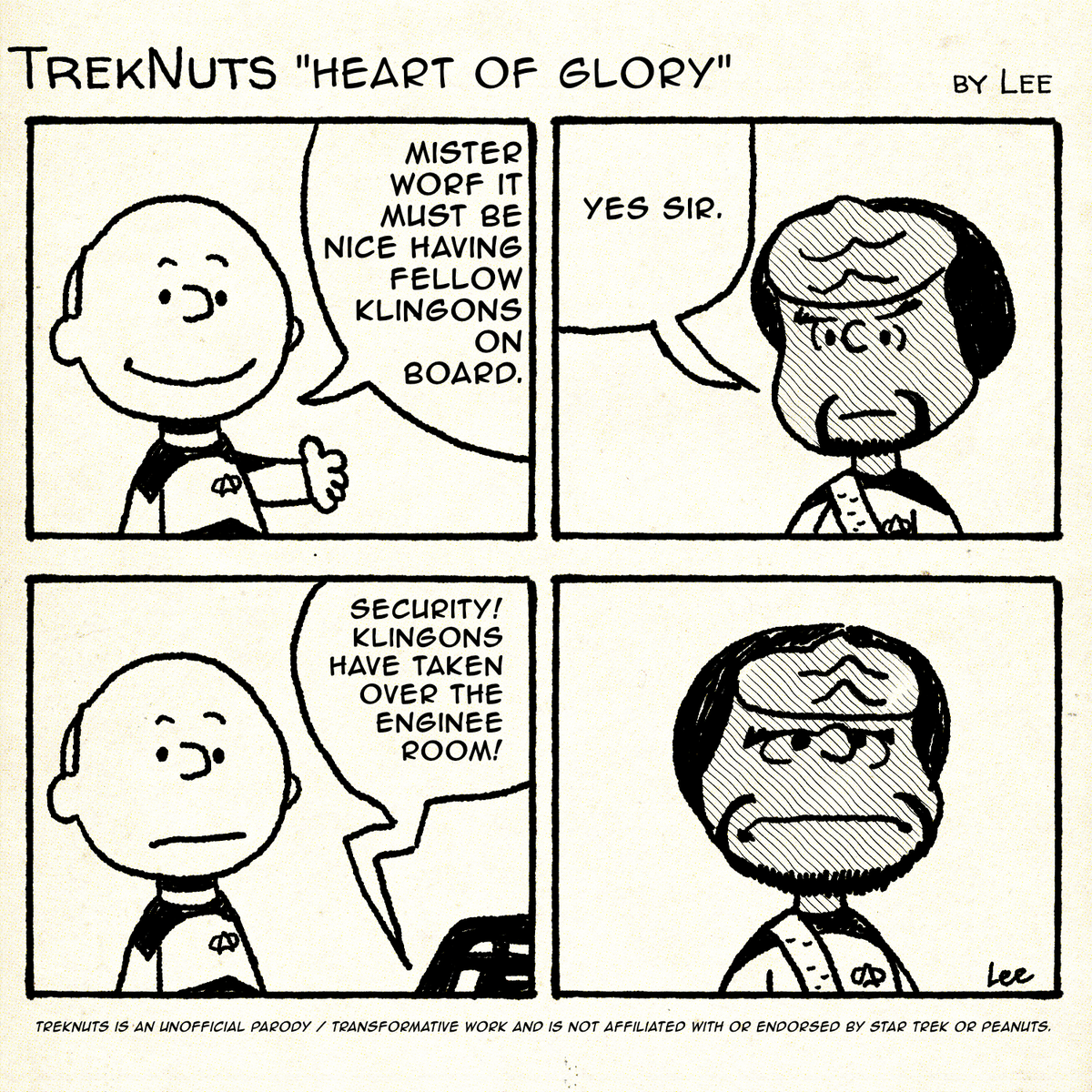 LeeDrawsStuff's tweet photo. Treknuts #97 TNG "Heart of Glory"
Worf is fine. Everything is fine.
New to Treknuts? Start here: https://t.co/soicc2LlnE https://t.co/ZBBPRWZeGq