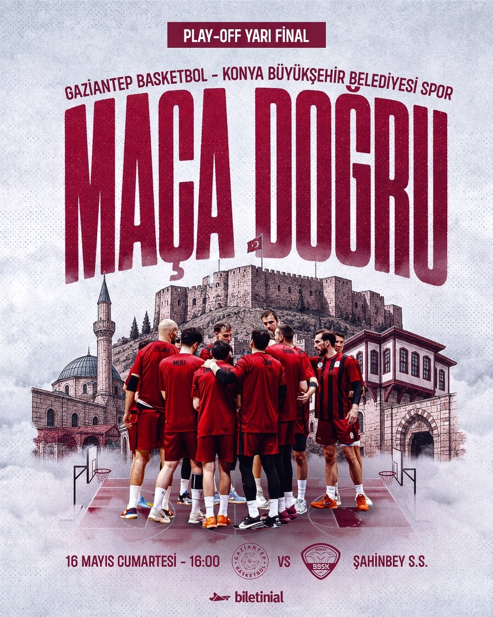 gantepbasketbol's tweet photo. ⚫🔴 Maça Doğru
🏆 Play - Off Yarı Final 3. Maç
🆚 Konya BBSK
🗓️ 16 Mayıs Cumartesi
📍 Şahinbey Spor Salonu
⌚️ 16:00
🎟️ https://t.co/DzEURt6plK
📱 #BirlikteGüçlüyüz https://t.co/ZI1XB747bM
